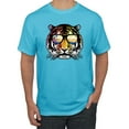 thumbnail image 1 of Wild Bobby, Funny Neon Summer California Beach Tiger | Mens Animal Lover Graphic T-Shirt, Light Turquoise, 3XL, 1 of 4