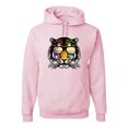 thumbnail image 1 of Wild Bobby, Funny Neon Summer California Beach Tiger | Mens Animal Lover Hooded Sweatshirt Graphic Hoodie, Light Pink, 2XL, 1 of 4