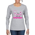 thumbnail image 1 of Wild Bobby, Funny Nurse Whats Your Superpower Nurse Week, Inspirational/Christian, Women Graphic Long Sleeve Tee, Heather Grey, X-Large, 1 of 4