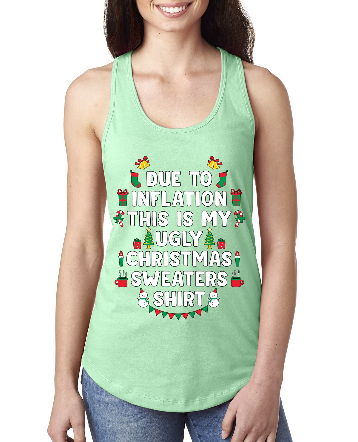 Due To Inflation Ugly Christmas Sweaters Women Tank Top