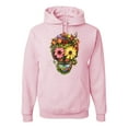 thumbnail image 1 of Wild Bobby, Funny Sun Flower Grass Nature Skull Fashion Graphic Hoodie Sweatshirt, Light Pink, Medium, 1 of 1