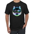 thumbnail image 1 of Wild Bobby, Funny Wolf on Sunglasses, Animal Lover, Men Graphic Tees, Black, Small, 1 of 3