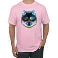 thumbnail image 1 of Wild Bobby, Funny Wolf on Sunglasses, Animal Lover, Men Graphic Tees, Light Pink, X-Large, 1 of 3