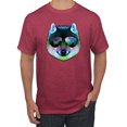 thumbnail image 1 of Wild Bobby, Funny Wolf on Sunglasses, Animal Lover, Men Graphic Tees, Vintage Heather Red, 3XL, 1 of 3