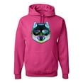 thumbnail image 1 of Wild Bobby, Funny Wolf on Sunglasses, Animal Lover, Unisex Graphic Hoodie Sweatshirt, Fuschia, Medium, 1 of 3