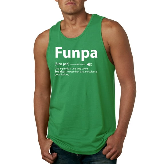 Wild Bobby,Funpa Like A Regular Grandpa Only Way Cooler, Father's Day, Men Graphic Tank Top, Kelly, Small