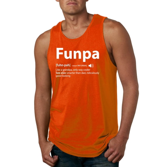 Wild Bobby,Funpa Like A Regular Grandpa Only Way Cooler, Father's Day, Men Graphic Tank Top, Orange, Medium