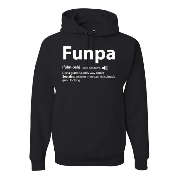 Wild Bobby,Funpa Like A Regular Grandpa Only Way Cooler, Father's Day, Unisex Graphic Hoodie Sweatshirt, Black, Small