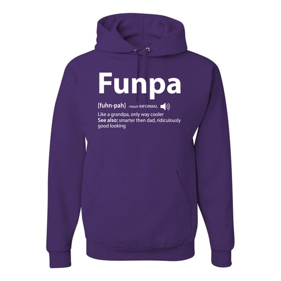 Wild Bobby,Funpa Like A Regular Grandpa Only Way Cooler, Father's Day, Unisex Graphic Hoodie Sweatshirt, Purple, Small
