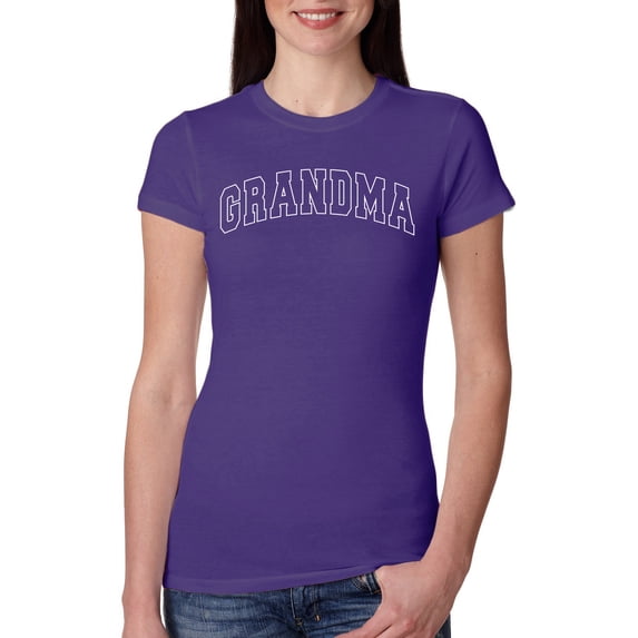 Wild Bobby GRANDMA Varsity Letters Women Slim Fit Junior Tee