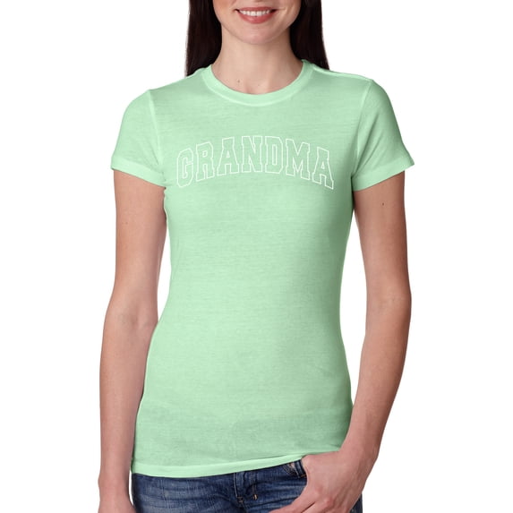 Wild Bobby GRANDMA Varsity Letters Women Slim Fit Junior Tee