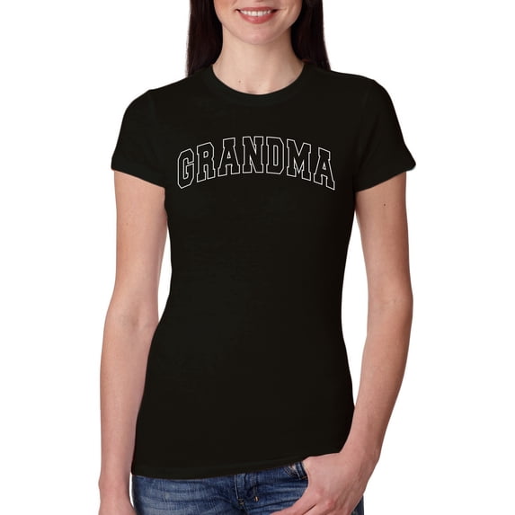 Wild Bobby GRANDMA Varsity Letters Women Slim Fit Junior Tee