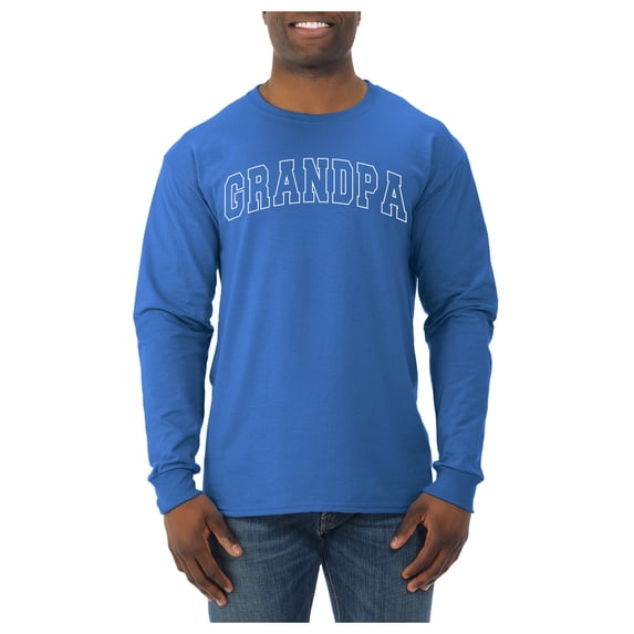 Wild Bobby GRANDPA Varsity Letters Men Long Sleeve Shirt