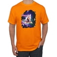 thumbnail image 1 of Wild Bobby, Galactic Pizza Space Cat Laser Eyes, Animal Lover, Men Graphic Tees, Orange, 5XL, 1 of 3