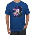 thumbnail image 1 of Wild Bobby, Galactic Pizza Space Cat Laser Eyes, Animal Lover, Men Graphic Tees, Royal, Medium, 1 of 3