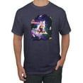 thumbnail image 1 of Wild Bobby, Galactic Pizza Space Cat Laser Eyes, Animal Lover, Men Graphic Tees, Vintage Heather Navy, Large, 1 of 3