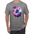 thumbnail image 1 of Wild Bobby, Galactic Space Cat Riding a Llama, Animal Lover, Men Graphic Tees, Heather Grey, 3XL, 1 of 3