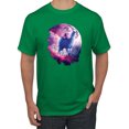 thumbnail image 1 of Wild Bobby, Galactic Space Cat Riding a Llama, Animal Lover, Men Graphic Tees, Kelly, Large, 1 of 3