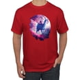 thumbnail image 1 of Wild Bobby, Galactic Space Cat Riding a Llama, Animal Lover, Men Graphic Tees, Red, 4XL, 1 of 3