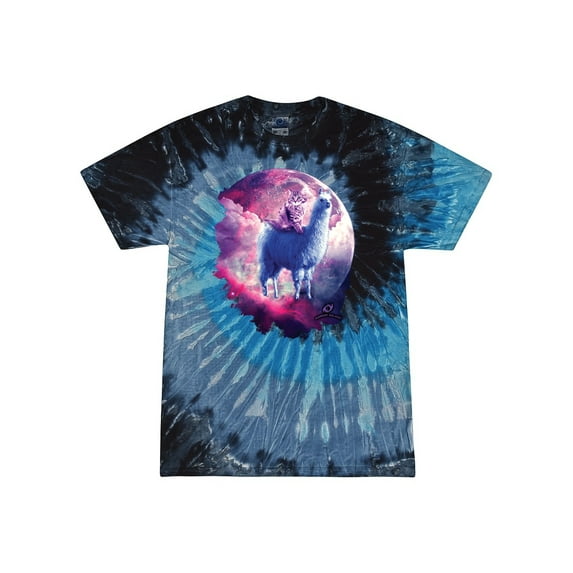 Wild Bobby, Galactic Space Cat Riding a Llama, Animal Lover, Tie-Dye Tees, Evening Sky, Small