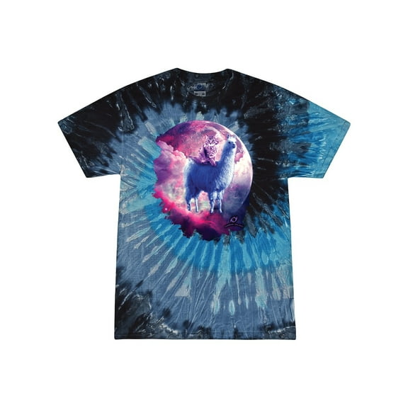 Wild Bobby, Galactic Space Cat Riding a Llama, Animal Lover, Tie-Dye Tees, Evening Sky, Small