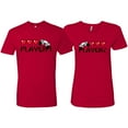 thumbnail image 1 of Wild Bobby, Gamer Player 1 Player 2 His and Hers Matching Couples T shirts, Red, Mens M-Womens M, 1 of 3