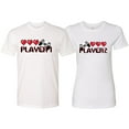 thumbnail image 1 of Wild Bobby, Gamer Player 1 Player 2 His and Hers Matching Couples T shirts, White, Mens XL-Womens 3XL, 1 of 3