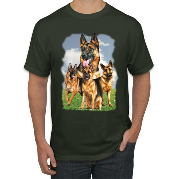 Wild Bobby, German Shepherd Dog Animal Pet Lover, Dog Lover, Men's Graphic Tees, Forest Green, 4XL