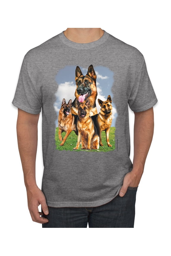 , German Shepherd Dog Animal Pet Lover, Dog Lover, Men's Graphic Tees, Heather Grey, 2XL