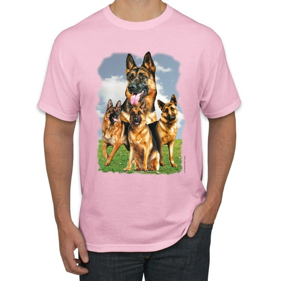 Wild Bobby, German Shepherd Dog Animal Pet Lover, Dog Lover, Men's Graphic Tees, Light Pink, 2XL