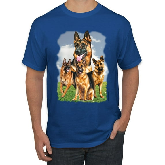 Wild Bobby, German Shepherd Dog Animal Pet Lover, Dog Lover, Men's Graphic Tees, Royal, X-Large