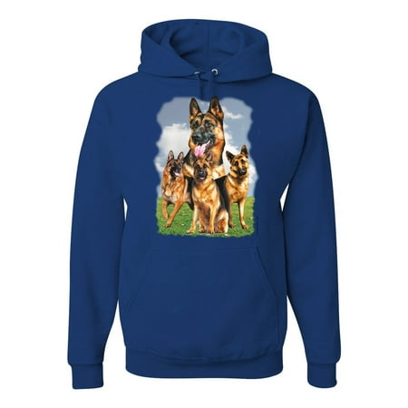 Wild Bobby, German Shepherd Dog Animal Pet Lover, Dog Lover, Unisex Graphic Hoodie Sweatshirt, Royal, X-Large