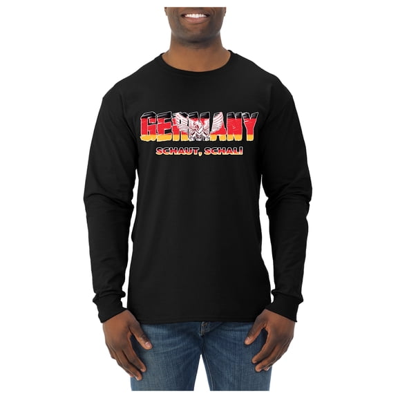 Wild Bobby Germany Flag Pride Eagle Graphic Schaut Schal | Unisex Novelty Graphic T-Shirt | Soccer Football Fan Gift for Men Women Unisex Men Long Sleeve Shirt