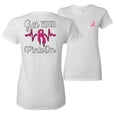 thumbnail image 1 of Wild Bobby, Get Your Pink On, Breast Cancer Awareness, Front and Back Women Graphic Tees, White, Small, 1 of 4