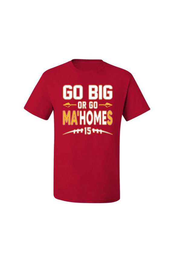 Go Big Or Go Ma'HOMEs Football Fan Sports Men Graphic Tee, Red, Small