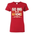 thumbnail image 1 of Wild Bobby Go Big Or Go Ma'HOMEs Football Fan Sports Women Graphic Tee, Red, Small, 1 of 6