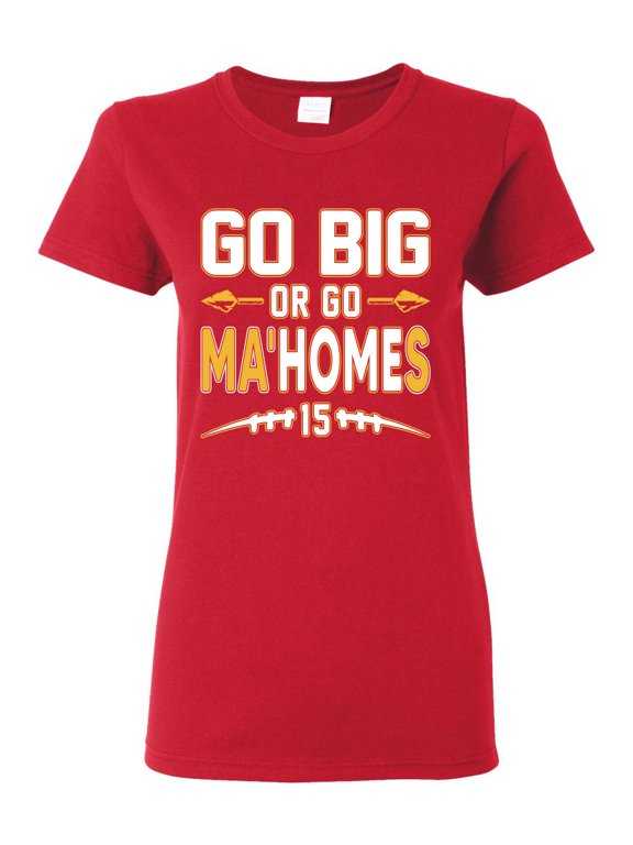Go Big Or Go Ma'HOMEs Football Fan Sports Women Graphic Tee, Red, Small