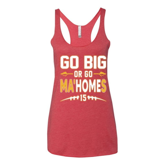 Wild Bobby Go Big Or Go Ma'HOMEs Football Fan Sports Women Tri-Blend Racerback Tank Top, Vintage Red, Small
