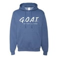 thumbnail image 1 of Wild Bobby, Goat God Over All Things Inspirational/Christian Unisex Graphic Hoodie Sweatshirt, Vintage Heather Blue, Large, 1 of 6