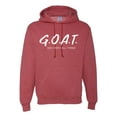 thumbnail image 1 of Wild Bobby, Goat God Over All Things Inspirational/Christian Unisex Graphic Hoodie Sweatshirt, Vintage Heather Red, Large, 1 of 6