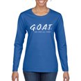 thumbnail image 1 of Wild Bobby Goat God Over All Things Inspirational/Christian Women Graphic Long Sleeve Tee, Royal, XX-Large, 1 of 6