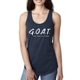 thumbnail image 1 of Wild Bobby, Goat God Over All Things Inspirational/Christian Women Racerback Tank Top, Navy, Small, 1 of 6