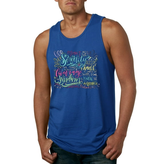 Wild Bobby, God Grant Me Serenity Courage and Wisdom Prayer Faith, Inspirational/Christian, Men Graphic Tank Top, Royal, 3XL
