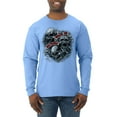 thumbnail image 1 of Wild Bobby, God Is My Judge Smokey Gray Skull Dark Pop Culture Mens Long Sleeve Shirt, Light Blue, 2XL, 1 of 3