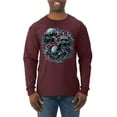 thumbnail image 1 of Wild Bobby, God Is My Judge Smokey Gray Skull Dark Pop Culture Mens Long Sleeve Shirt, Maroon, X-Large, 1 of 3