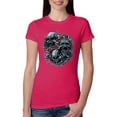 thumbnail image 1 of Wild Bobby, God Is My Judge Smokey Gray Skull Dark Pop Culture Womens Slim Fit Junior Tee, Raspberry, Large, 1 of 3