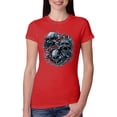 thumbnail image 1 of God Is My Judge Smokey Gray Skull Dark Pop Culture Womens Slim Fit Junior Tee, Red, 2XL, 1 of 3