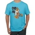 thumbnail image 1 of Wild Bobby God Made Me This Way Cross with Sunflowers Inspirational/Christian Men Tee, Light Turquoise, 5X-Large, 1 of 6
