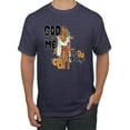 thumbnail image 1 of Wild Bobby God Made Me This Way Cross with Sunflowers Inspirational/Christian Men Tee, Vintage Heather Navy, Medium, 1 of 6