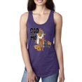 thumbnail image 1 of Wild Bobby God Made Me This Way Cross with Sunflowers Inspirational/Christian Women Racerback Tank Top, Purple Rush, Small, 1 of 6